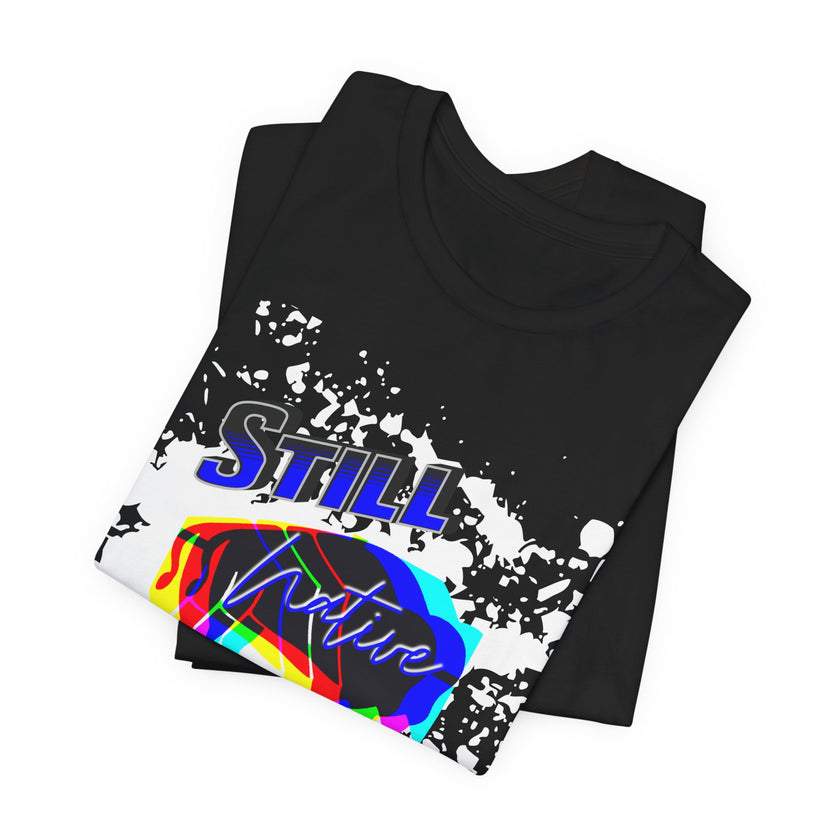 Native Innii aka Bison Graphic, Still Here, Native Pride, White, Orange, Black, Green, Blue, or Red Unisex Jersey Short Sleeve Tee