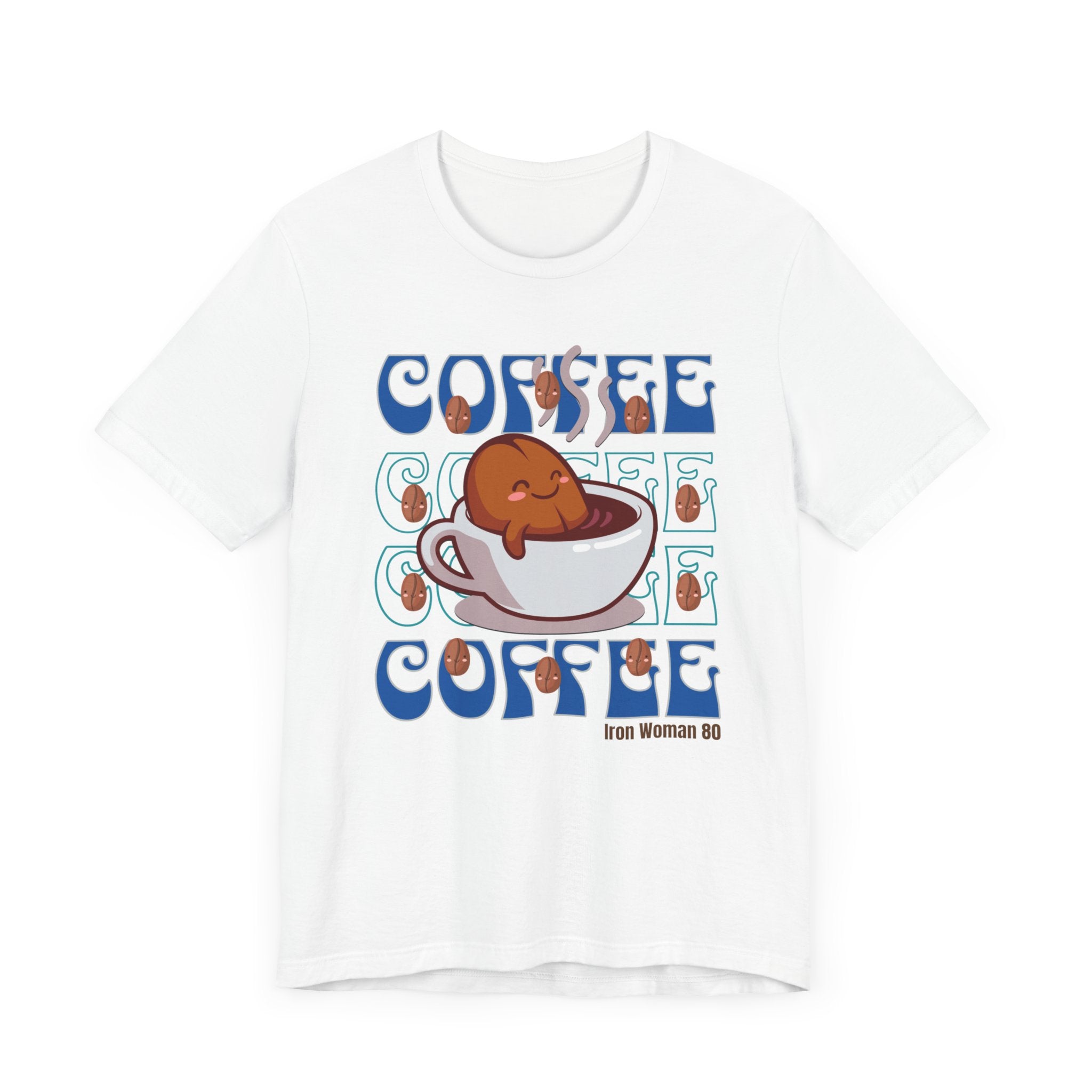 Coffee Cup Cutie Graphic, Coffee Unisex Jersey Short Sleeve Tshirt, Black or White
