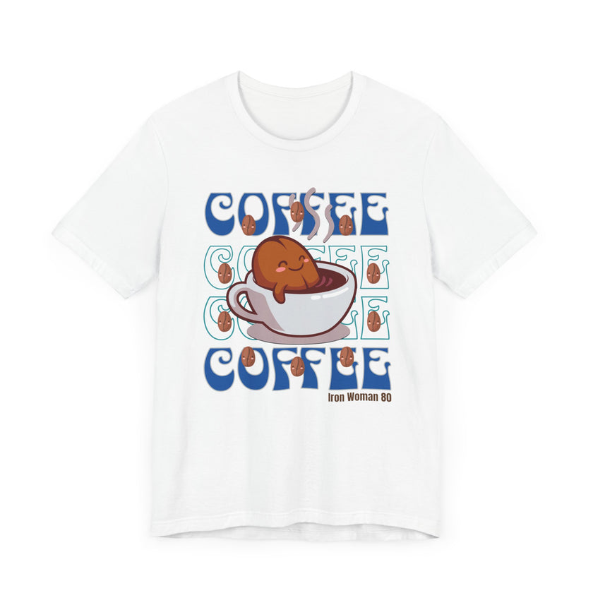 Coffee Cup Cutie Graphic, Coffee Unisex Jersey Short Sleeve Tshirt, Black or White