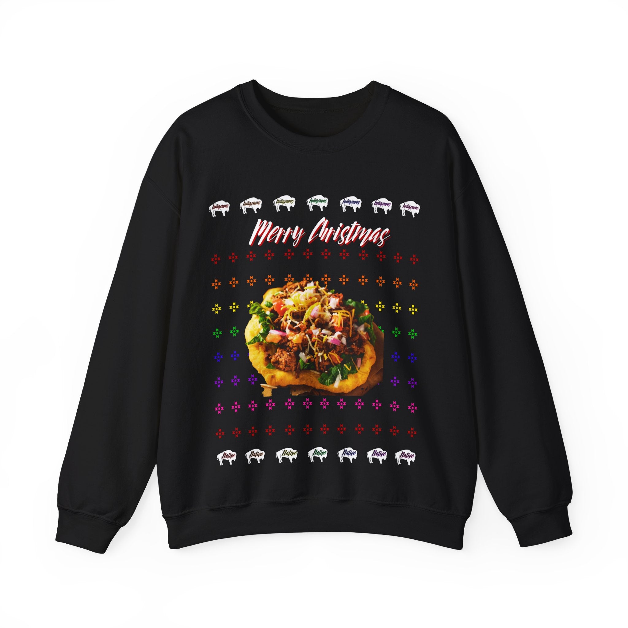 Ugly Christmas Indian Taco Unisex Heavy Blend™ Crewneck Sweater