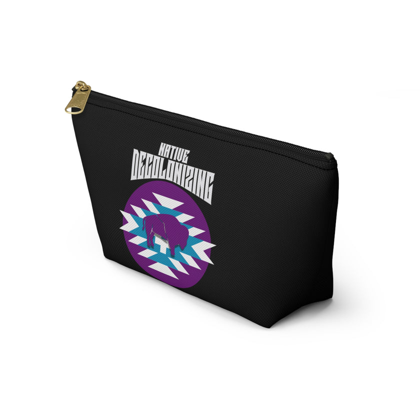 Native American White Innii aka Bison Decolonizing Accessory Pouch w T-bottom, Makeup Bag