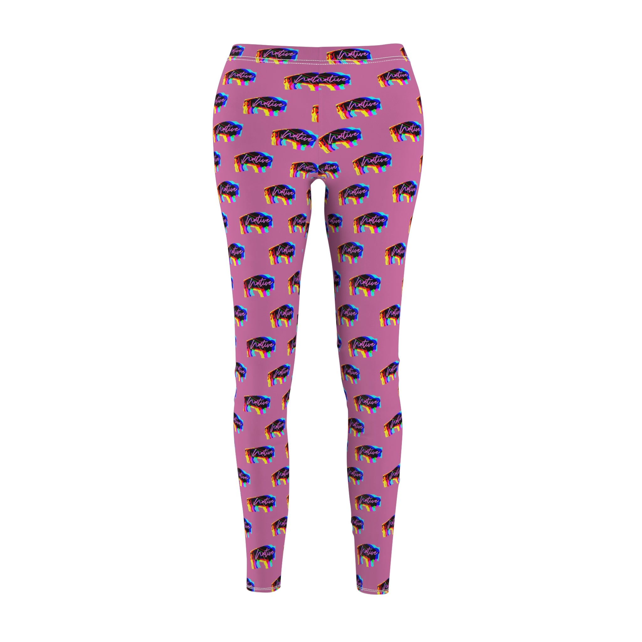 Muliti Color Innii-Bison Light Pink Women's Casual Leggings