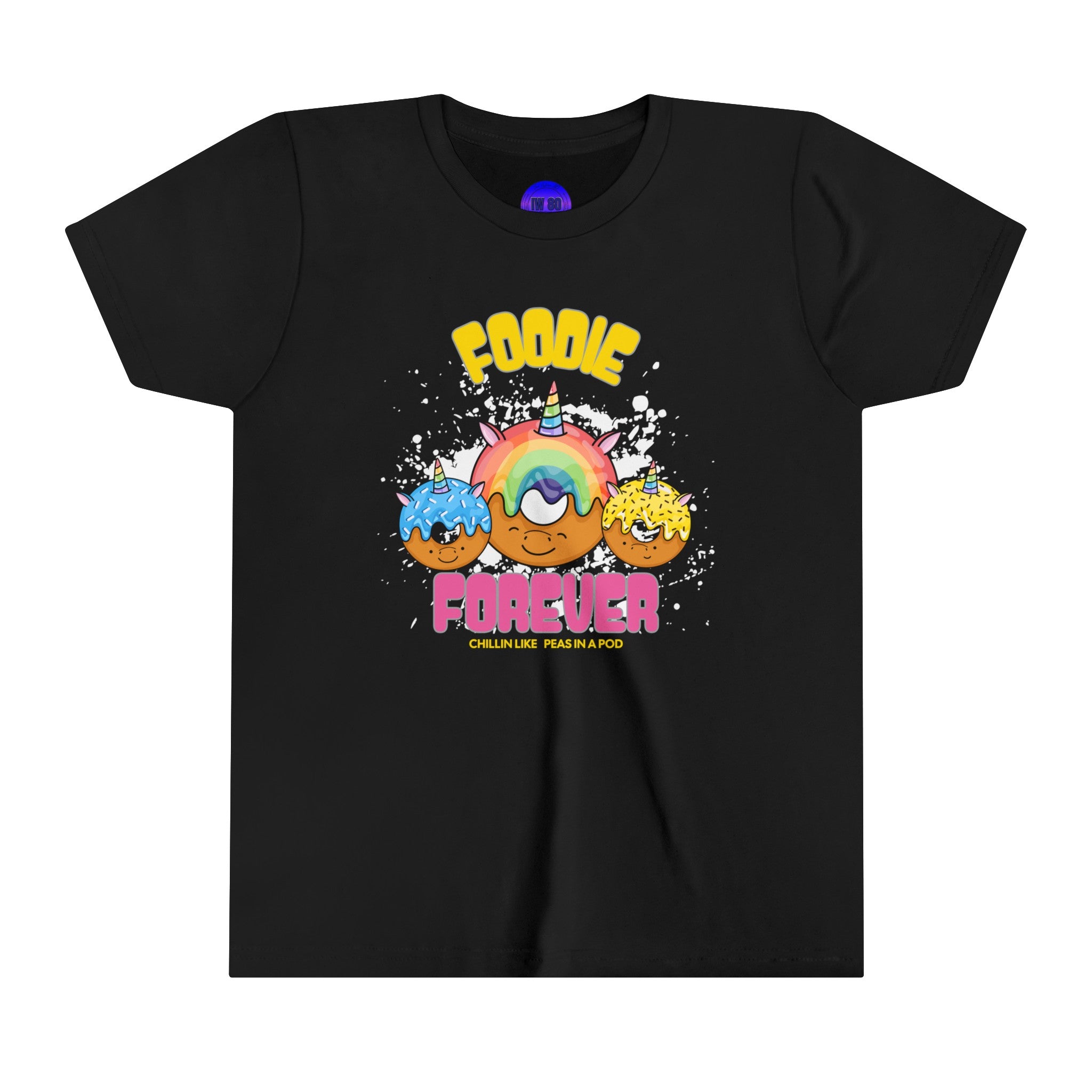 Foodie, Peas in a Pod, Cute Donuts, White, Black, Purple, or Pink Youth Short Sleeve Tee