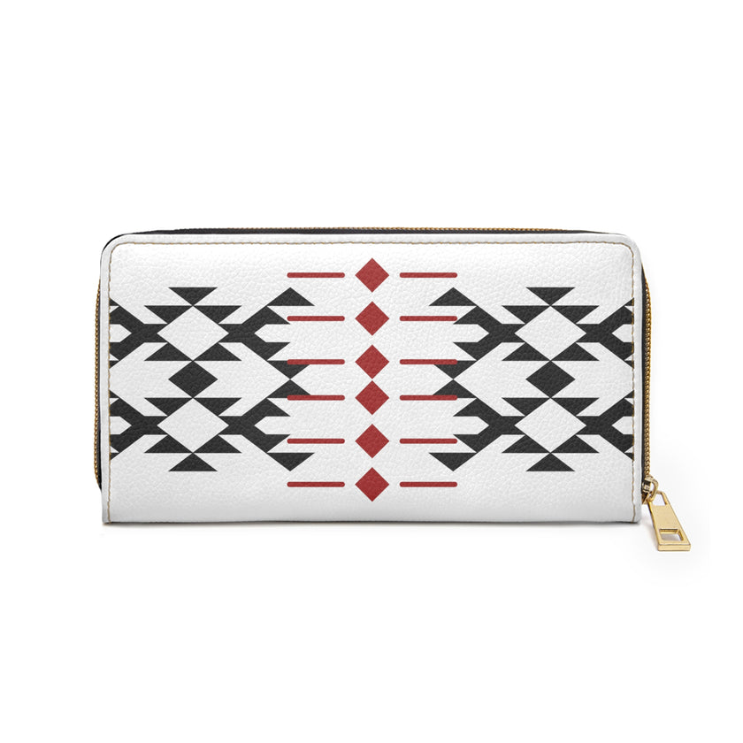 White, Red and Black Warrior Womens, Zippered Wallet