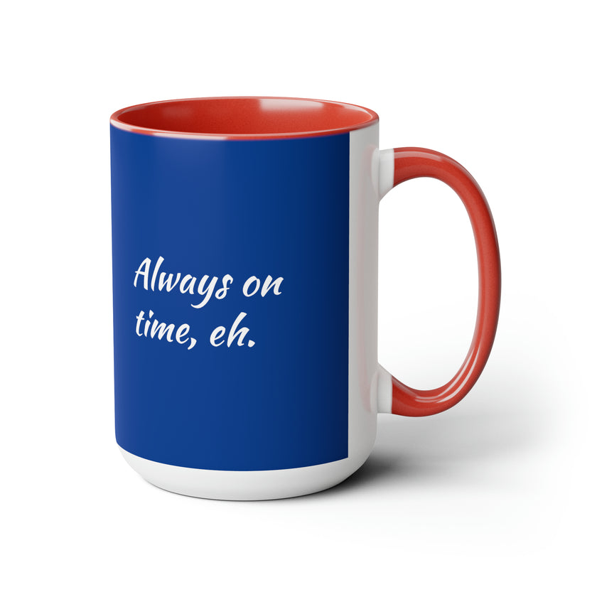 Indian Time, always on time Two-Tone Coffee Mugs, 15oz