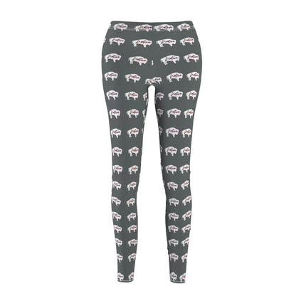 White Innii-Bison Gray Women's Casual Leggings