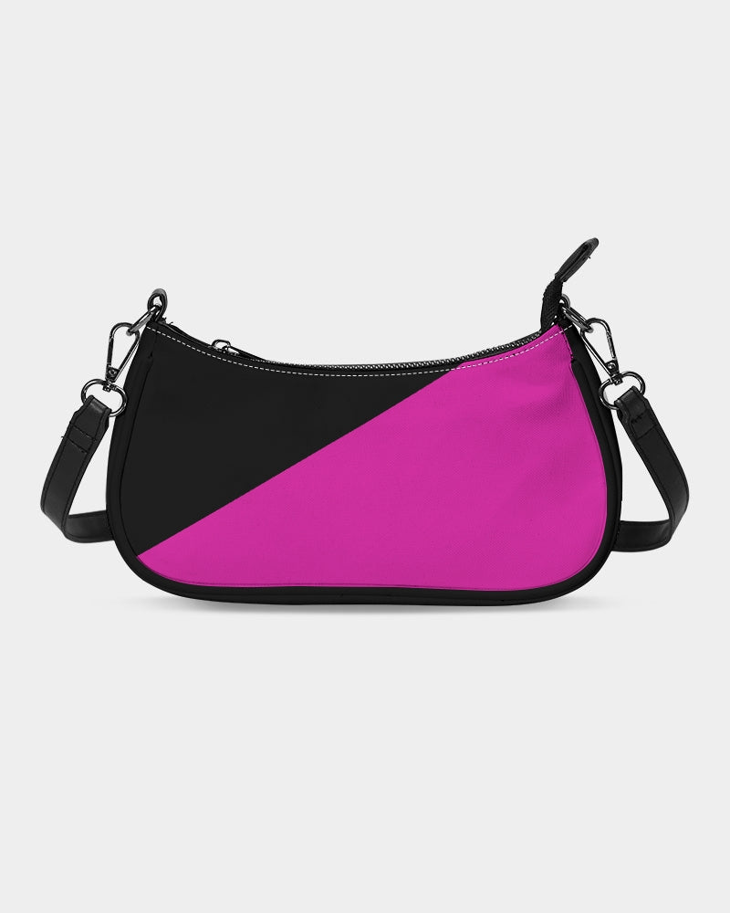 Magenta and Black Petite Canvas Purse, with 2 options for Straps