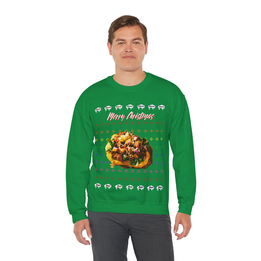 Ugly Christmas Indian Taco Unisex Heavy Blend™ Crewneck Sweater