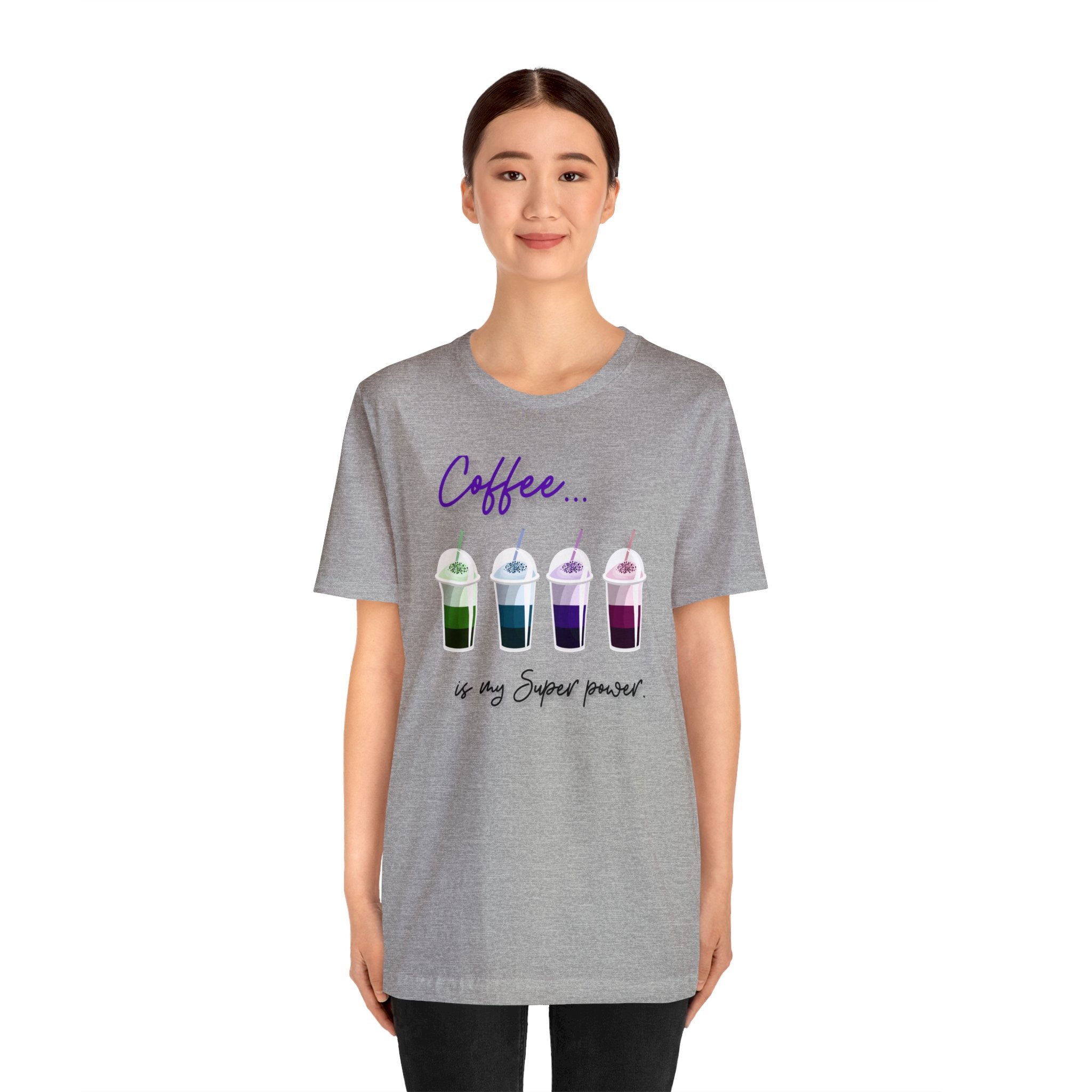 Coffee frapp rainbow black Unisex Jersey Short Sleeve Tee