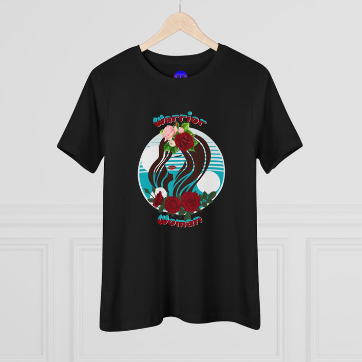 Warrior Woman, Graphic, Black, White or Pink, Women's Cotton Tee