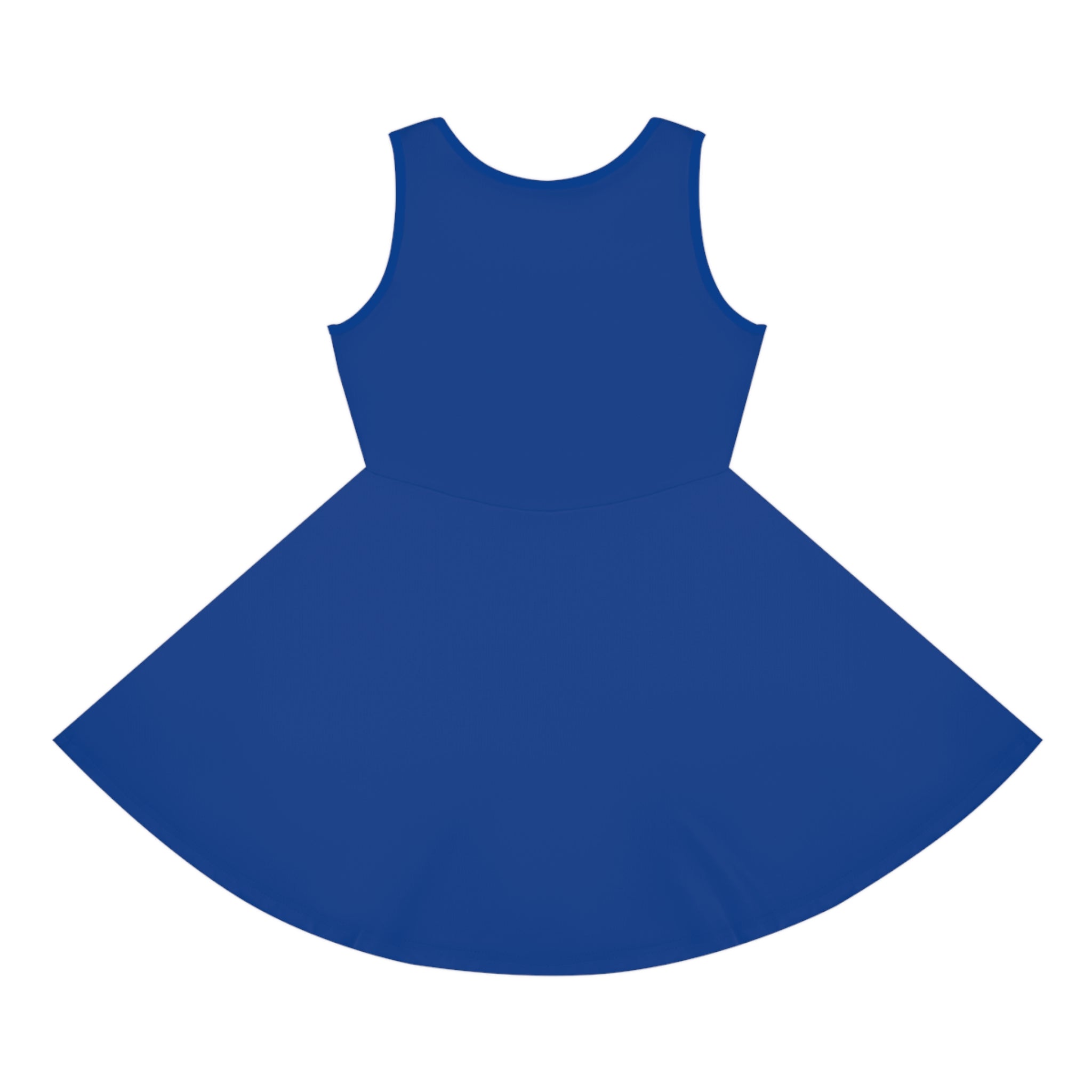 Pink Sweetness on Blue Girls' Sleeveless Sundress