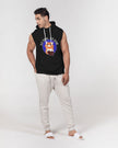 Boxing Champ, Cat Graphic, Black Men's Heavyweight, Sleeveless Hoodie