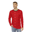 Red Native Stars Pattern Men's Long Sleeve Shirt (AOP)