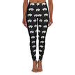White Innii-Bison with Rainbow Colored Text Black Women's Spandex Leggings
