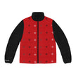 Red Native Stars Pattern, Men's Puffer Jacket