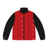 Red Native Stars Pattern, Men's Puffer Jacket