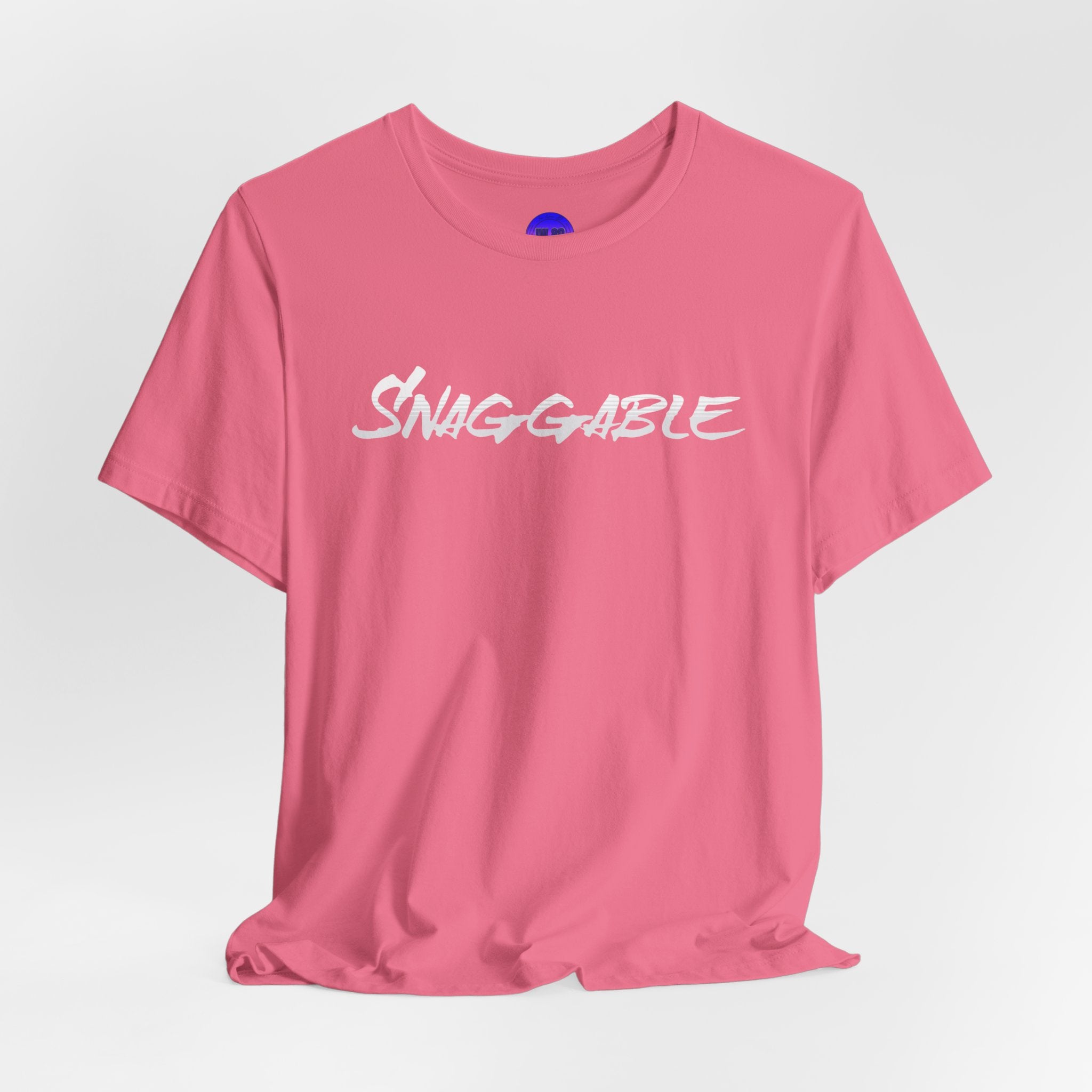Snaggable, Rez Humor, Black, Asphalt, Pink or Red, Unisex Jersey Short Sleeve Tee