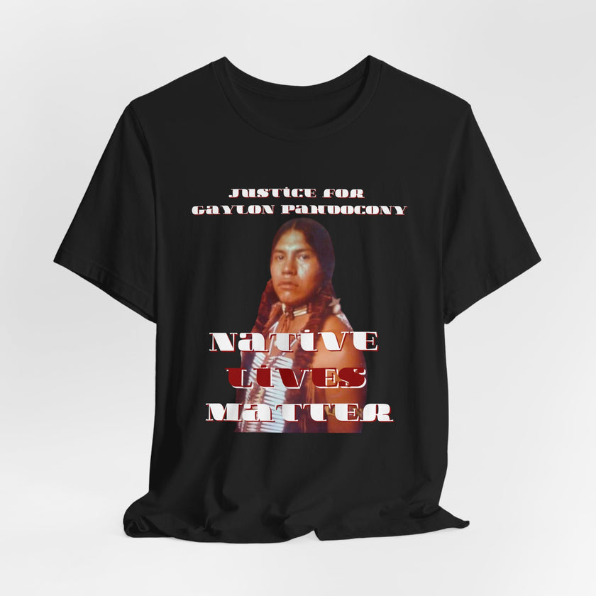 Justice for Gaylon Pahdocony MMIP, White or Black, Unisex Short Sleeve Tee
