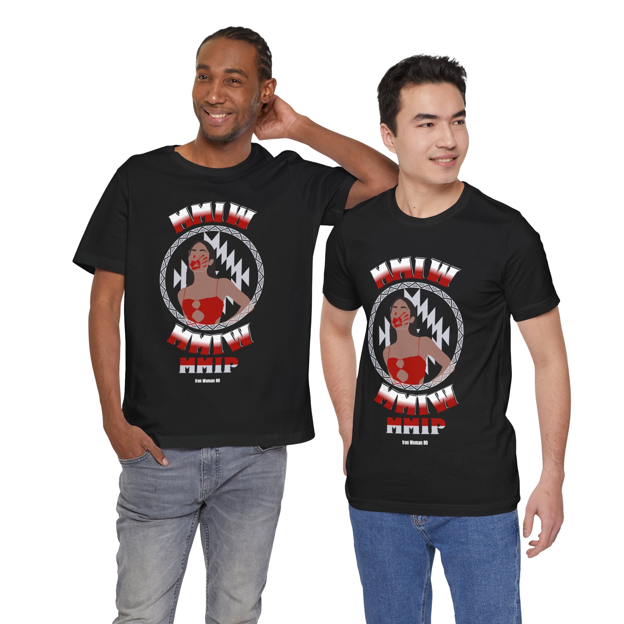 MMIP, MMIW, MMIM, Native American Awareness, Red or Black Unisex Jersey Short Sleeve Tee