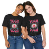 Lotus Flower Graphic, Yoga Unisex Jersey Short Sleeve Tshirt, Black or White
