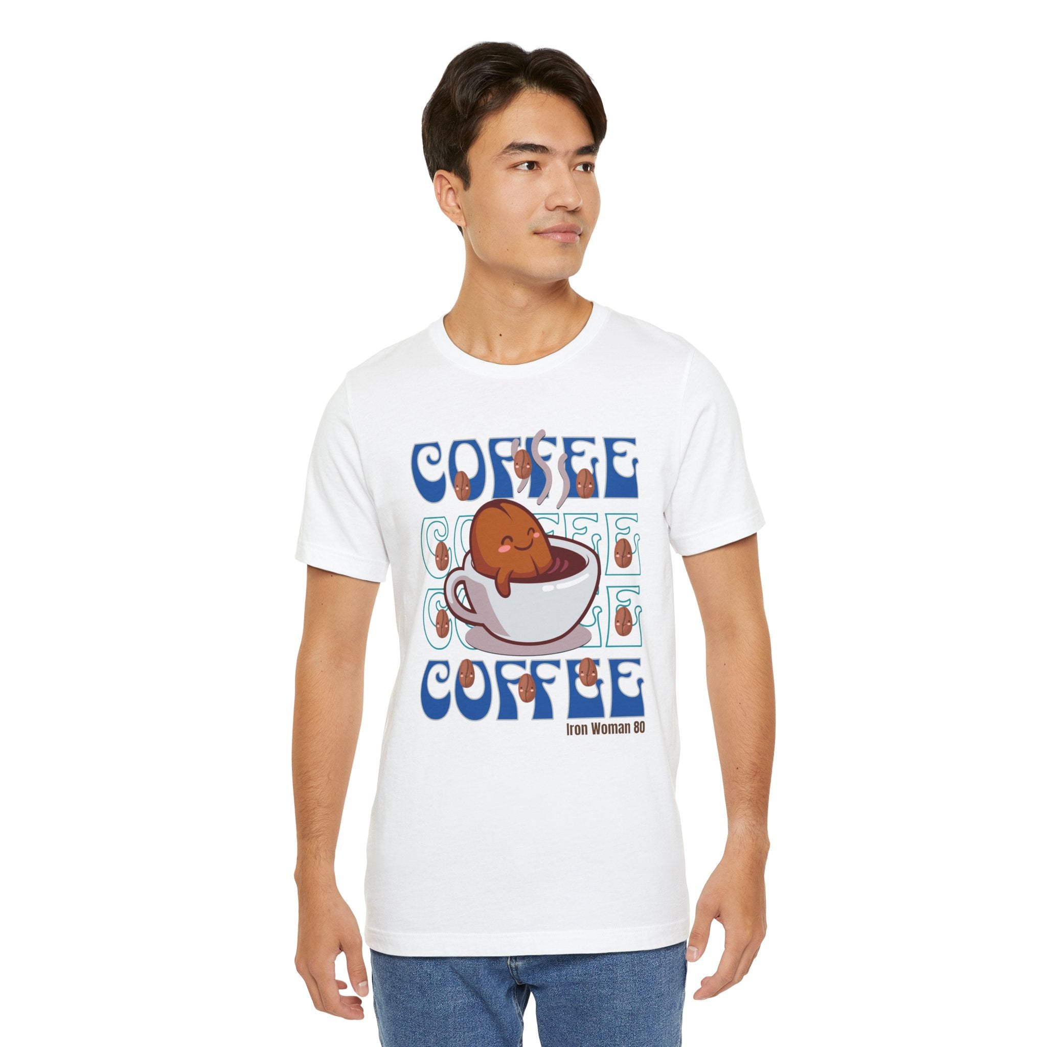 Coffee Cup Cutie Graphic, Coffee Unisex Jersey Short Sleeve Tshirt, Black or White