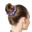 White and Purple Floral Hair Scrunchie
