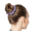 White and Purple Floral Hair Scrunchie