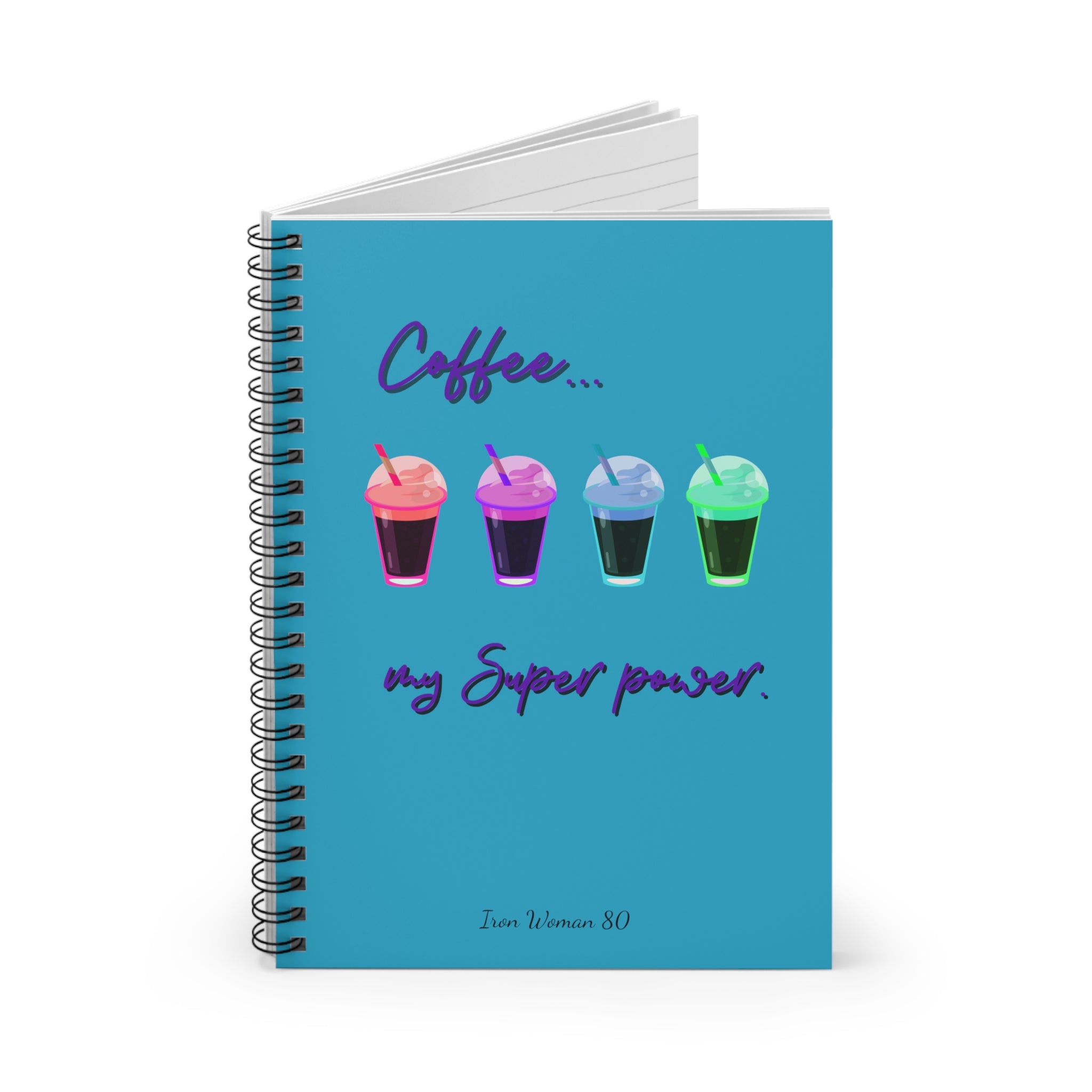 Coffee is my Super frap power rainbow Spiral Notebook - Ruled Line