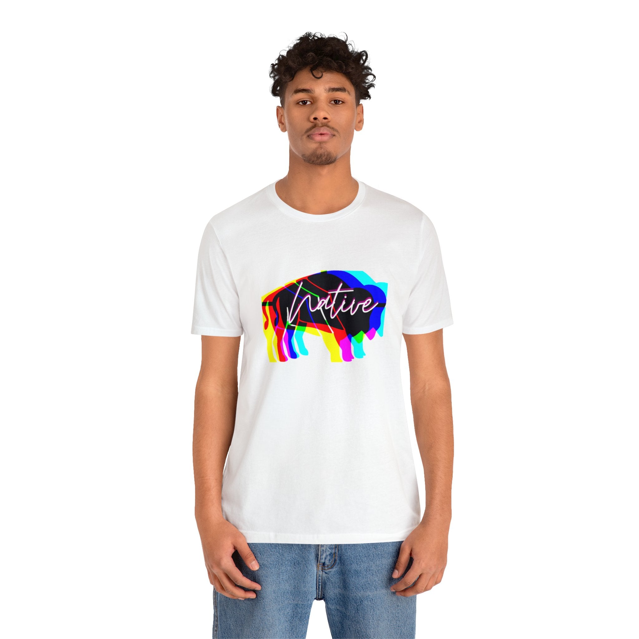 Multi Color Bison Pink Gradient Unisex Jersey Short Sleeve Tee