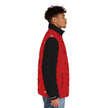 Red Native Stars Pattern, Men's Puffer Jacket