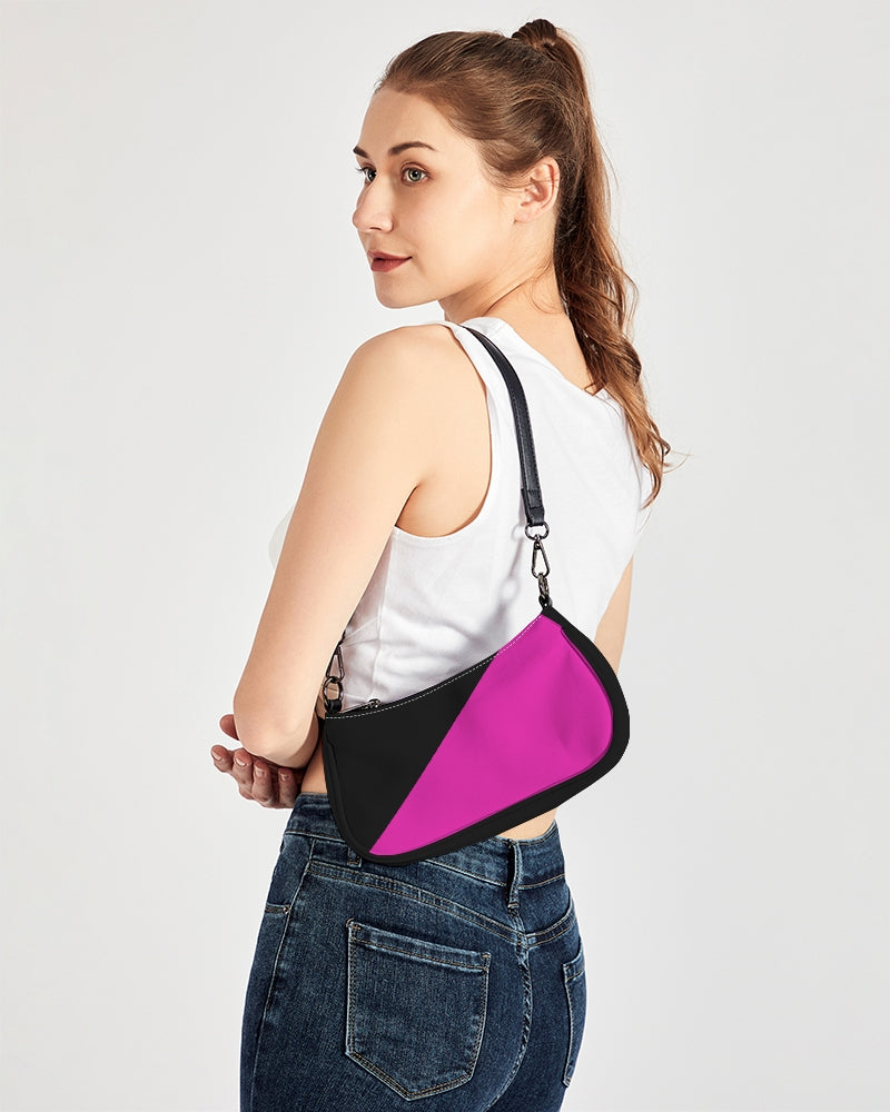 Magenta and Black Petite Canvas Purse, with 2 options for Straps