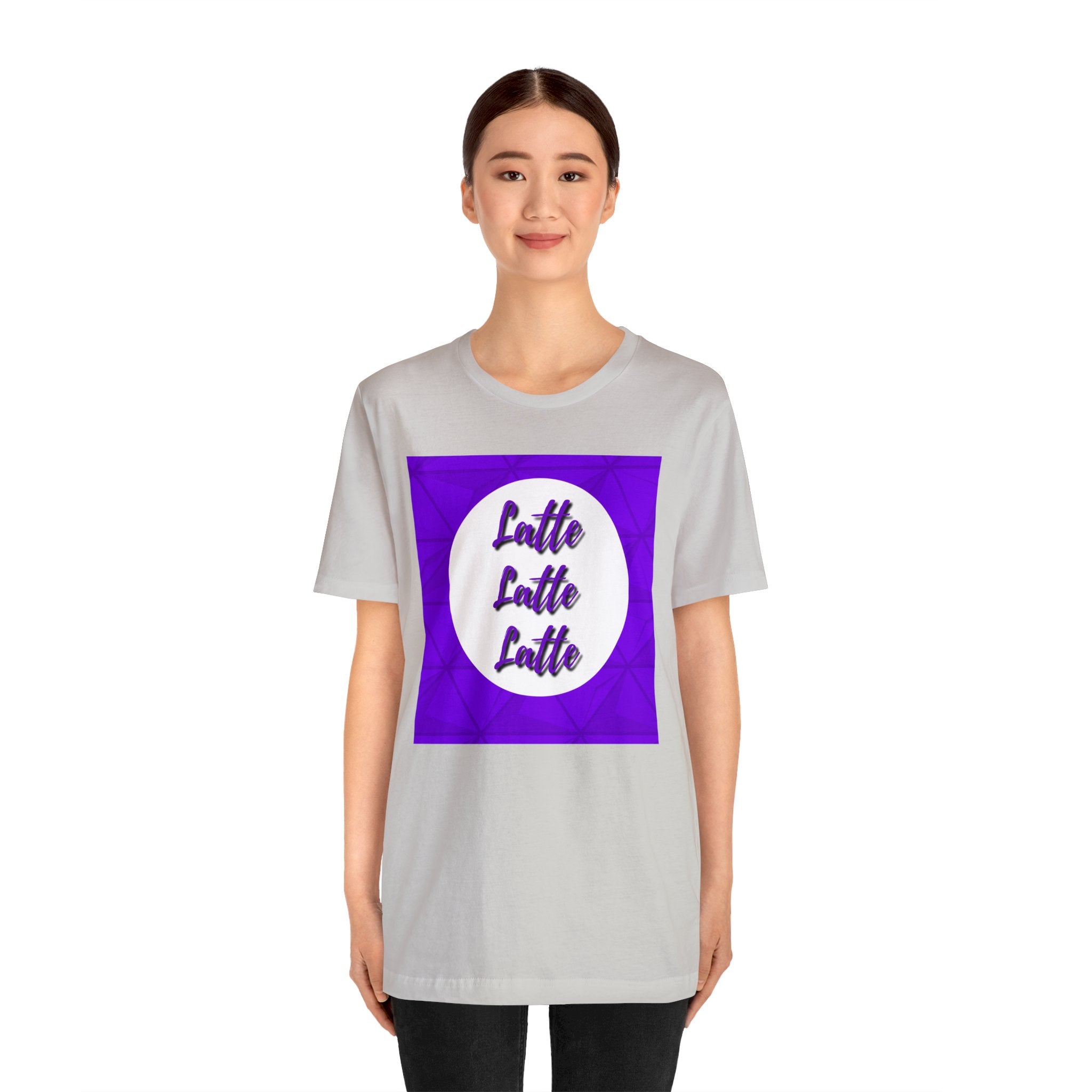 Latte Latte Latte purple graphic Unisex Jersey Short Sleeve Tee