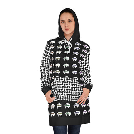Rainbow Indigenous Bison Innii Women's Hoodie Dress (AOP)