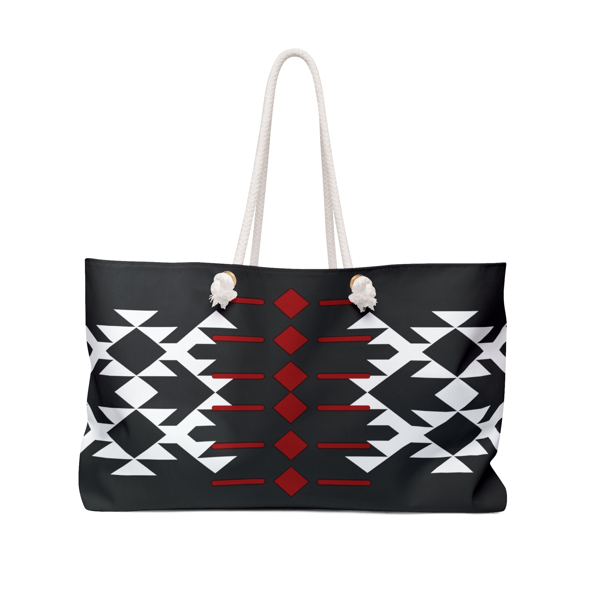 Black, Red, and White Warrior Weekender Bag