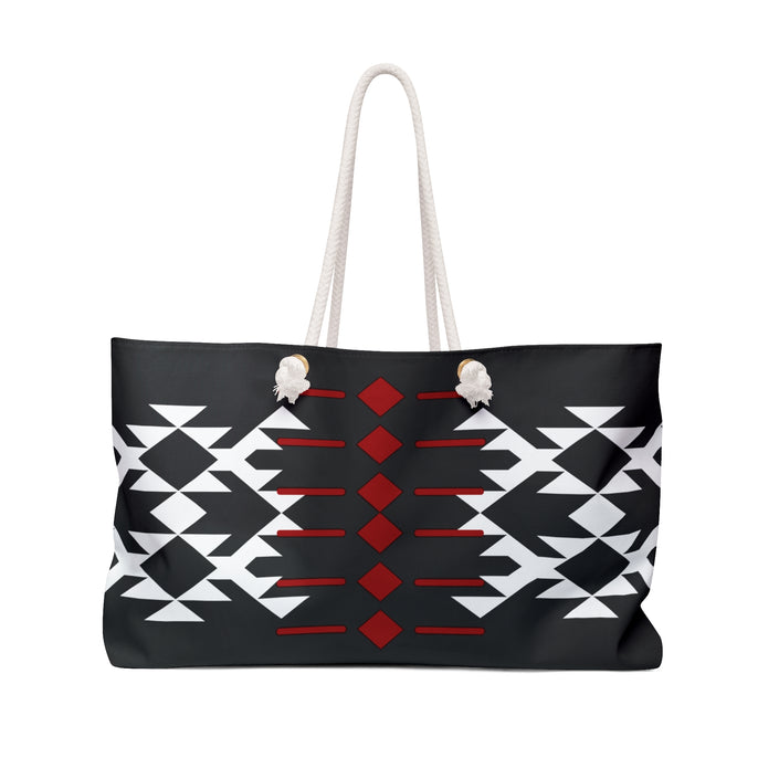 Black, Red, and White Warrior Weekender Bag