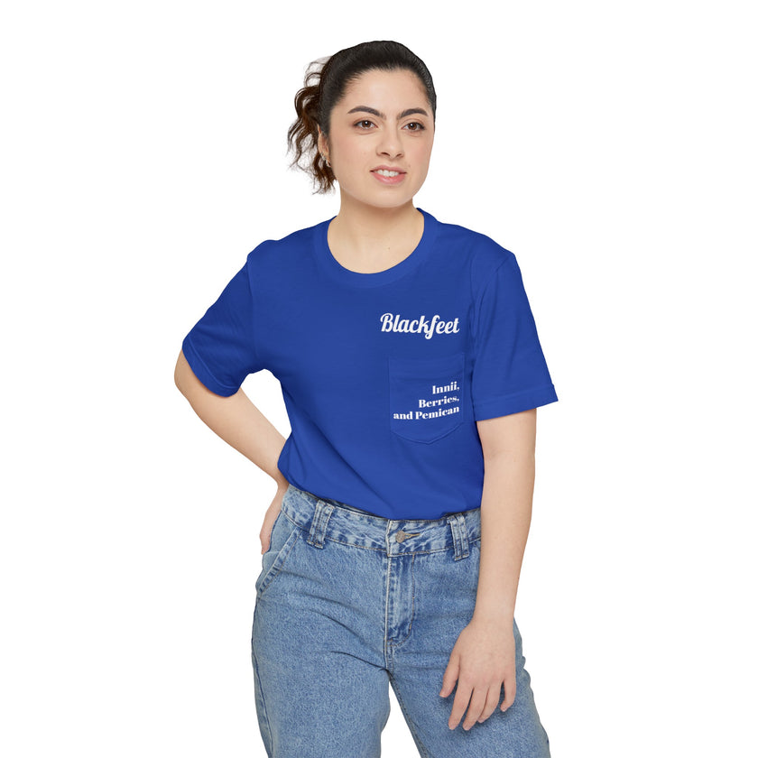Your Tribe, food and Medicine, personalized Shirt, Blue, Black, or White, Unisex Pocket T-shirt