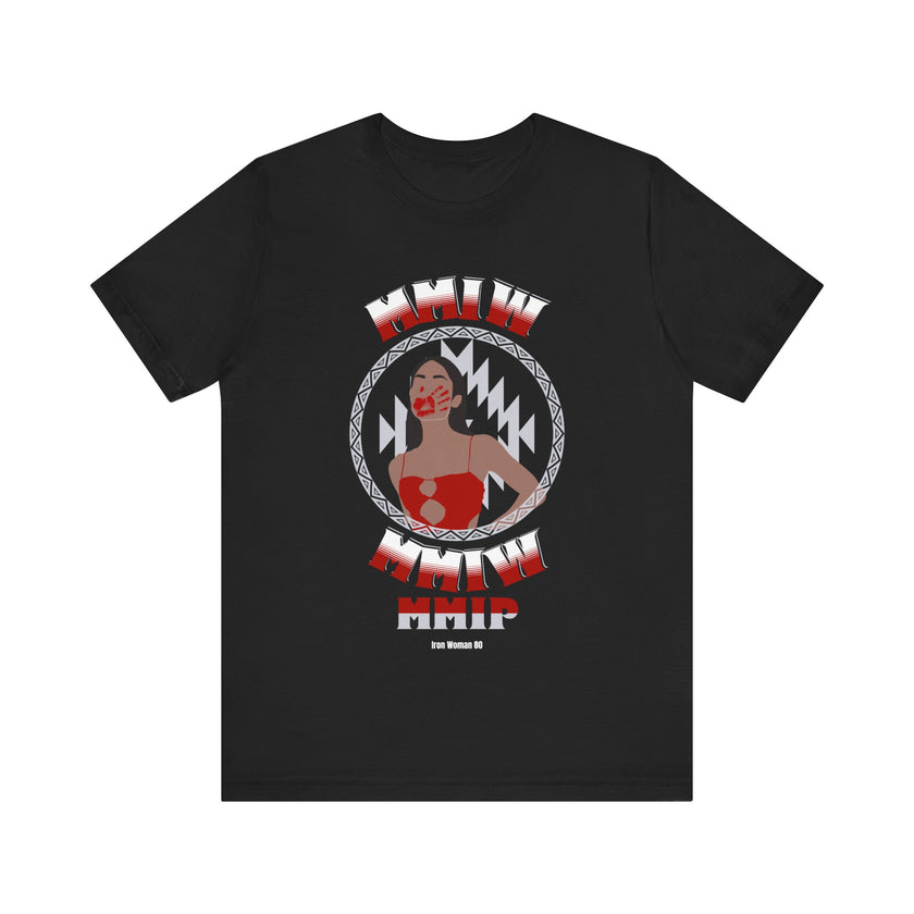 MMIP, MMIW, MMIM, Native American Awareness, Red or Black Unisex Jersey Short Sleeve Tee