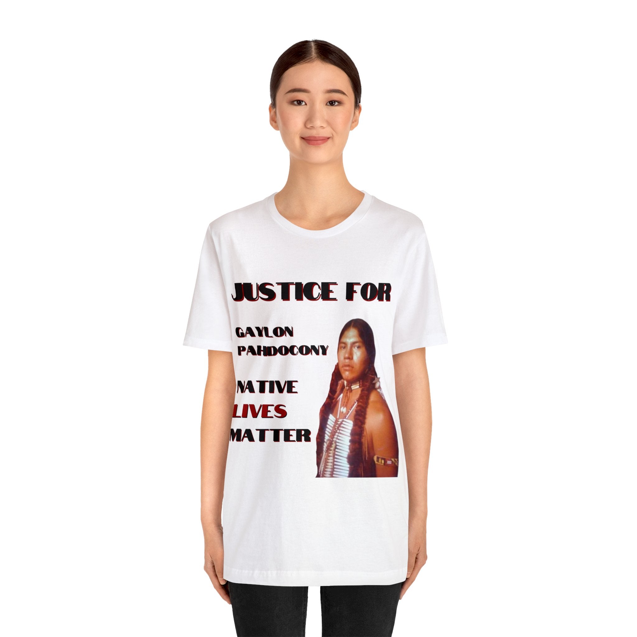 Gaylon Pahdocony, Black, Justice Shirt, MMIP, MMIM Unisex Jersey Short Sleeve Tee