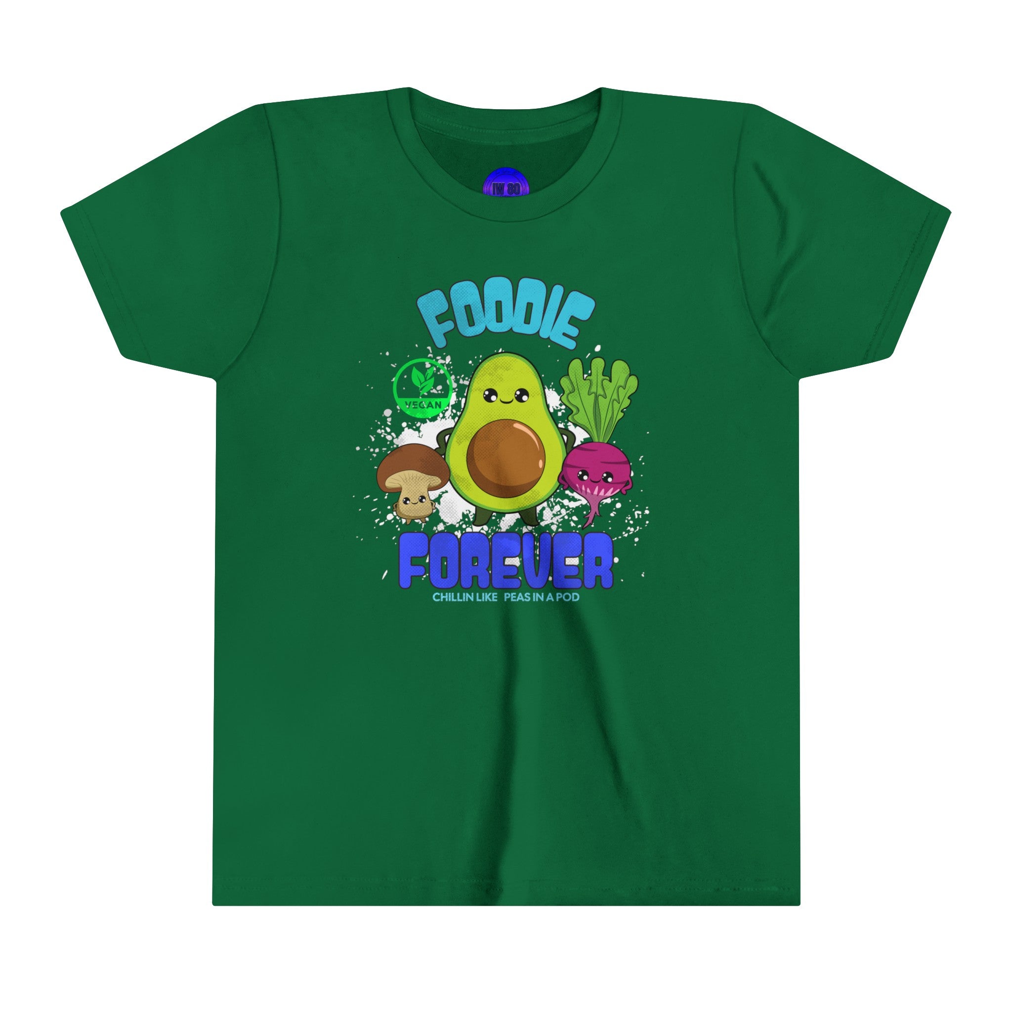 Foodie, Peas in a Pod, Healthy, White, Black, Green, or Blue Youth Short Sleeve Tee