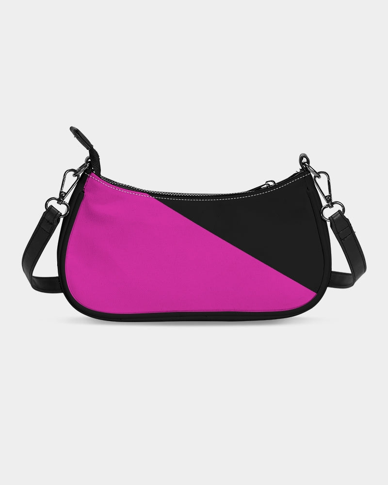 Magenta and Black Petite Canvas Purse, with 2 options for Straps
