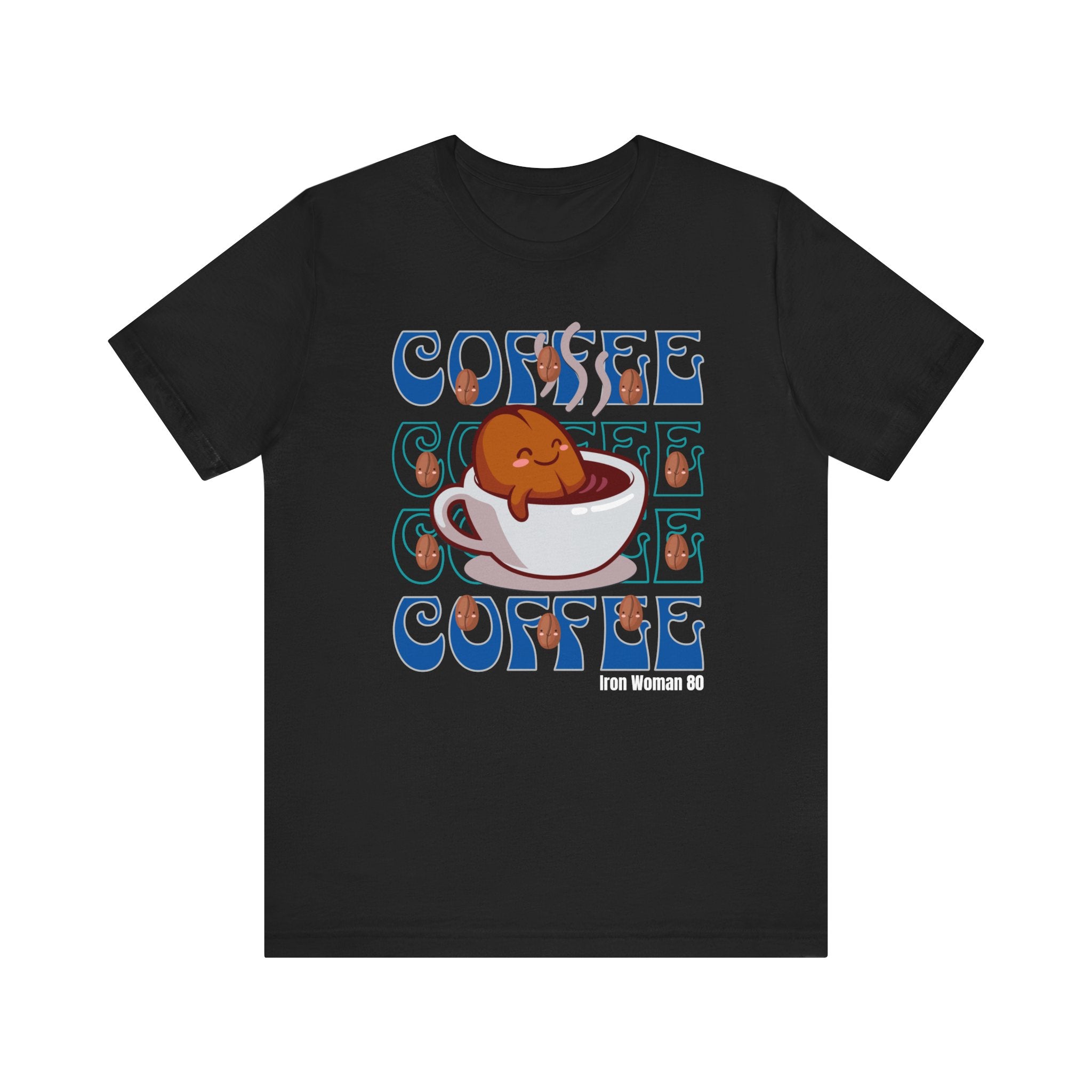 Coffee Cup Cutie Graphic, Coffee Unisex Jersey Short Sleeve Tshirt, Black or White
