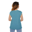 Native Innii aka Bison Graphic, Still Here, Native Pride, White, Mauve, Black, Teal or Grey, Women’s Flowy Rolled Cuffs Muscle Tee