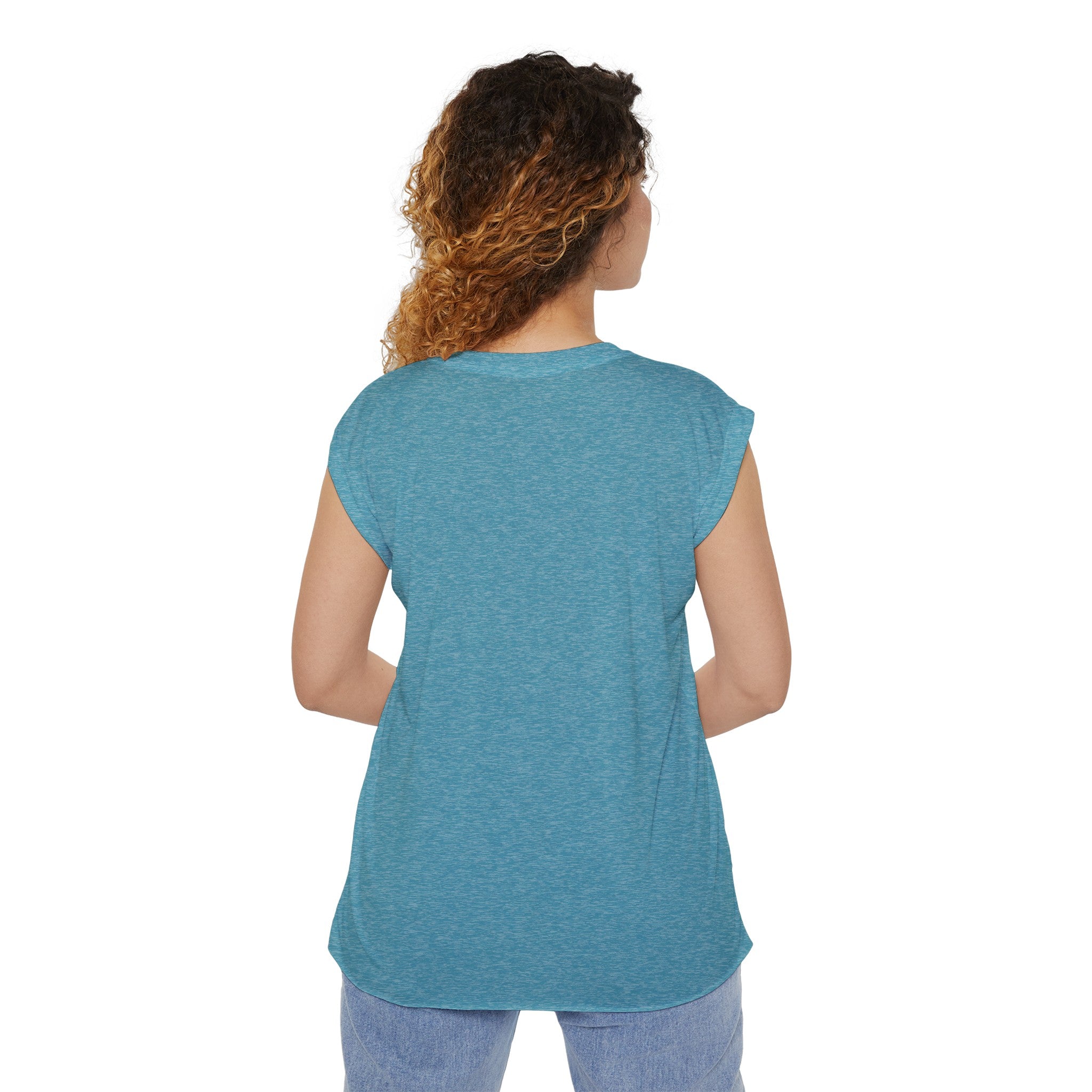 Native Innii aka Bison Graphic, Still Here, Native Pride, White, Mauve, Black, Teal or Grey, Women’s Flowy Rolled Cuffs Muscle Tee