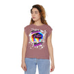 Native Innii aka Bison Graphic, Still Here, Native Pride, White, Mauve, Black, Teal or Grey, Women’s Flowy Rolled Cuffs Muscle Tee