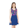 Pink Sweetness on Blue Girls' Sleeveless Sundress