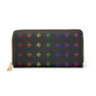 Rainbow Native American Star Black Zipper Wallet