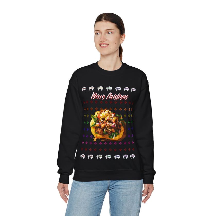 Ugly Christmas Indian Taco Unisex Heavy Blend™ Crewneck Sweater