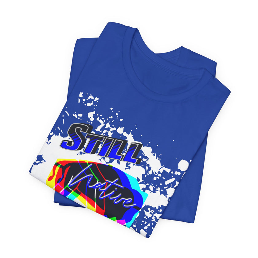 Native Innii aka Bison Graphic, Still Here, Native Pride, White, Orange, Black, Green, Blue, or Red Unisex Jersey Short Sleeve Tee