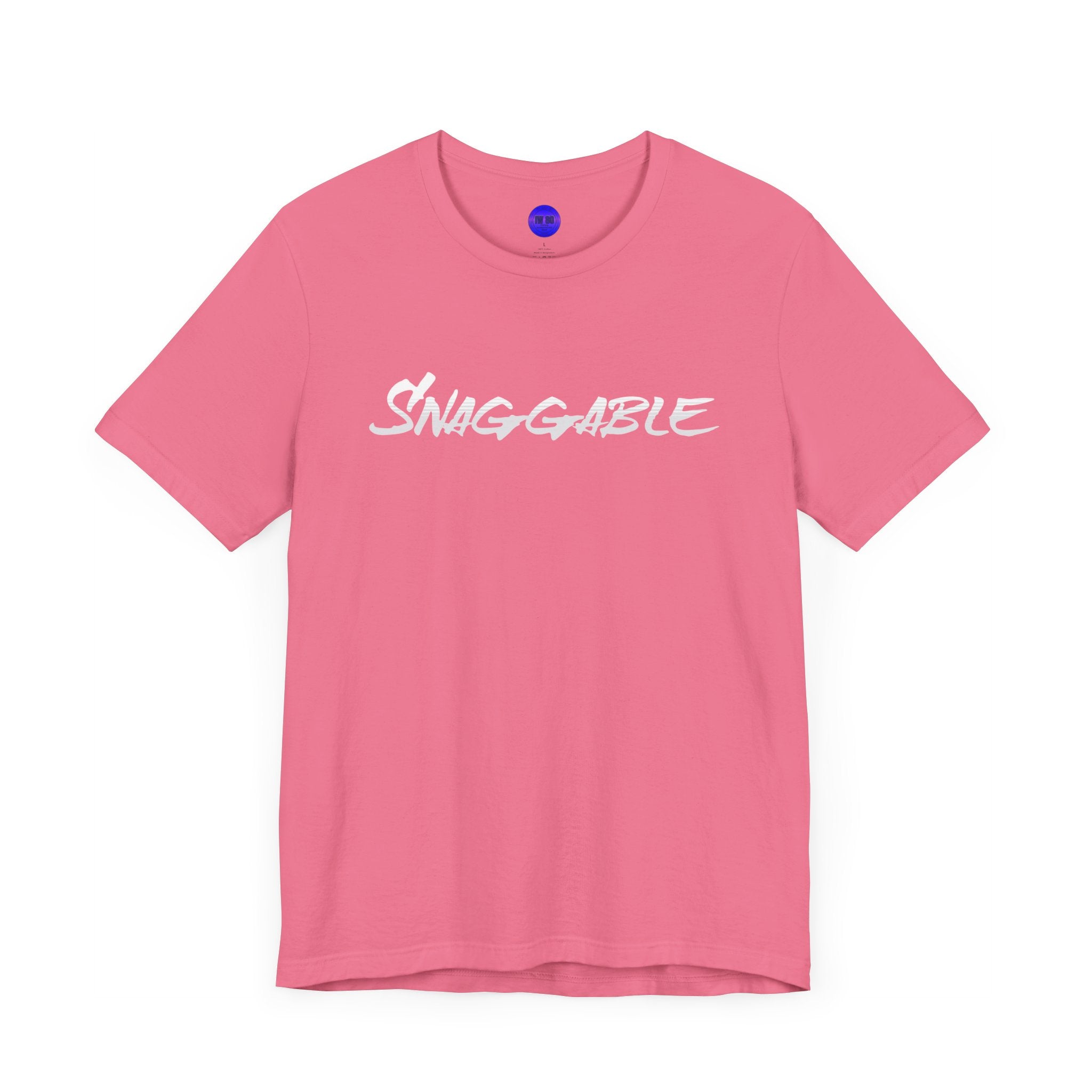 Snaggable, Rez Humor, Black, Asphalt, Pink or Red, Unisex Jersey Short Sleeve Tee