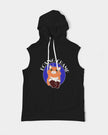 Boxing Champ, Cat Graphic, Black Men's Heavyweight, Sleeveless Hoodie